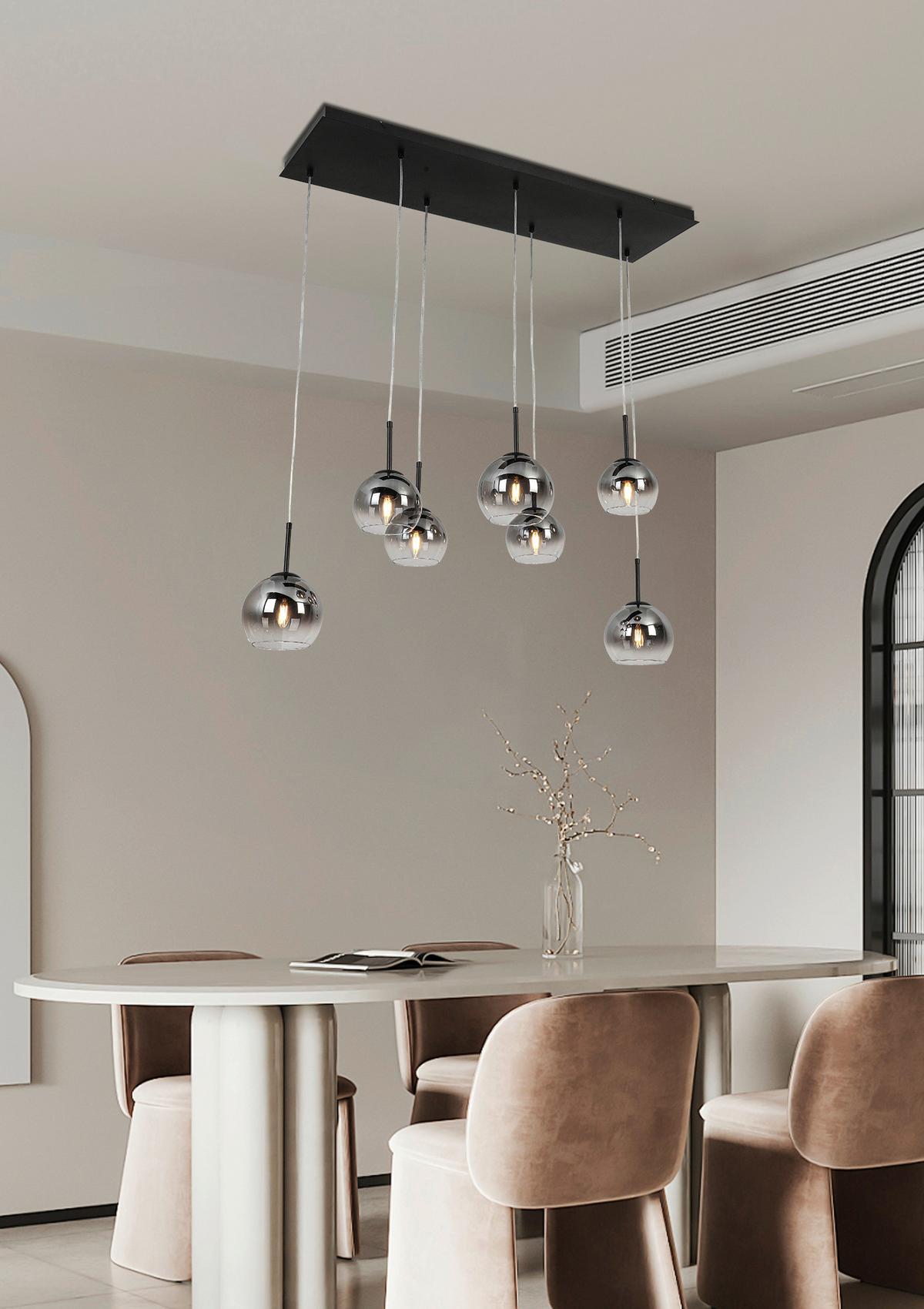 LAMPA WISZĄCA VICTORIA - czarny/kolor chromowy, Trend, tworzywo sztuczne/metal (110/31/120cm) - Novel