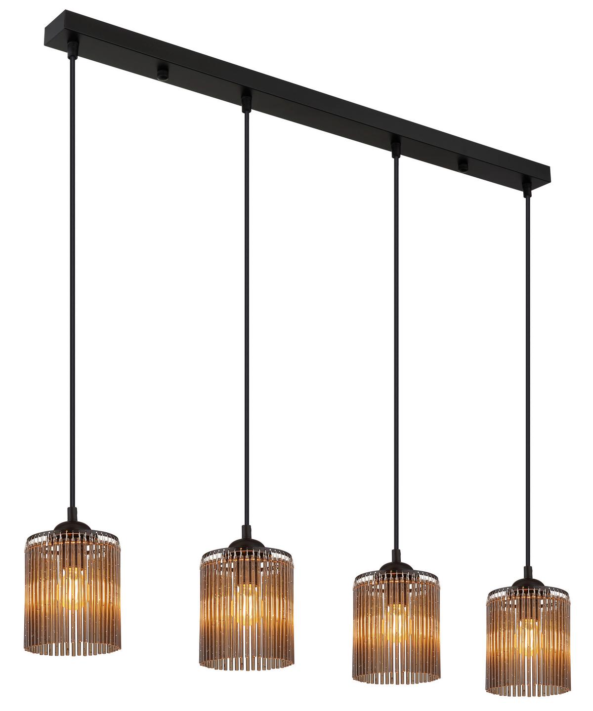 HÄNGELEUCHTE 33080408 LEEDS - Schwarz/Grau, Design, Kunststoff/Metall (87/12/133cm) - Globo