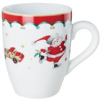Kaffeebecher XMAS mit Weihnachtsmotiv Ø ca. 8,6 - Weiss/Rot, Konventionell, Keramik (8,6/10cm) - Mömax