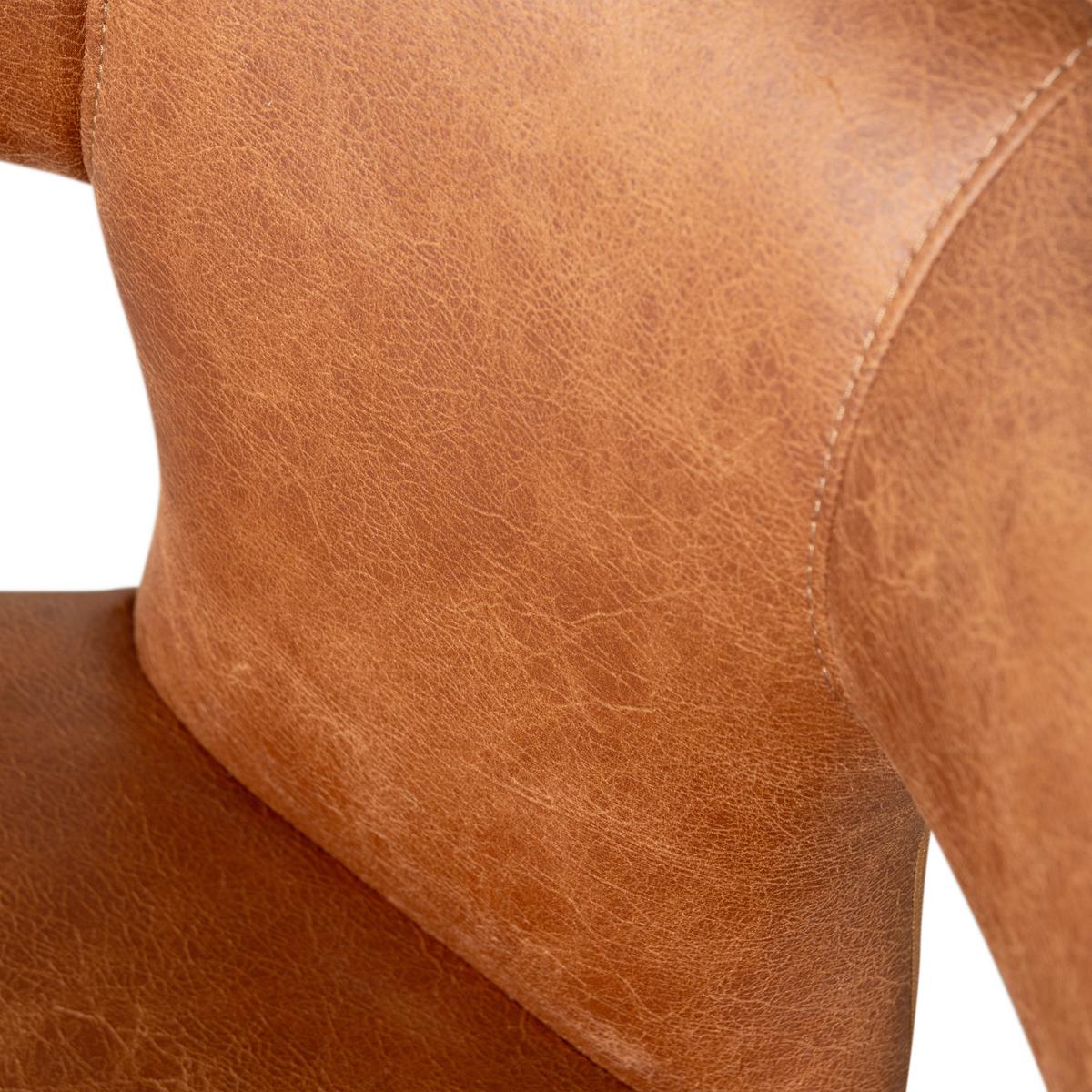 Stuhl-Set Permit Cognac B: 52cm - Cognac, MODERN, Holzwerkstoff/Textil (52/78/53cm) - Livetastic