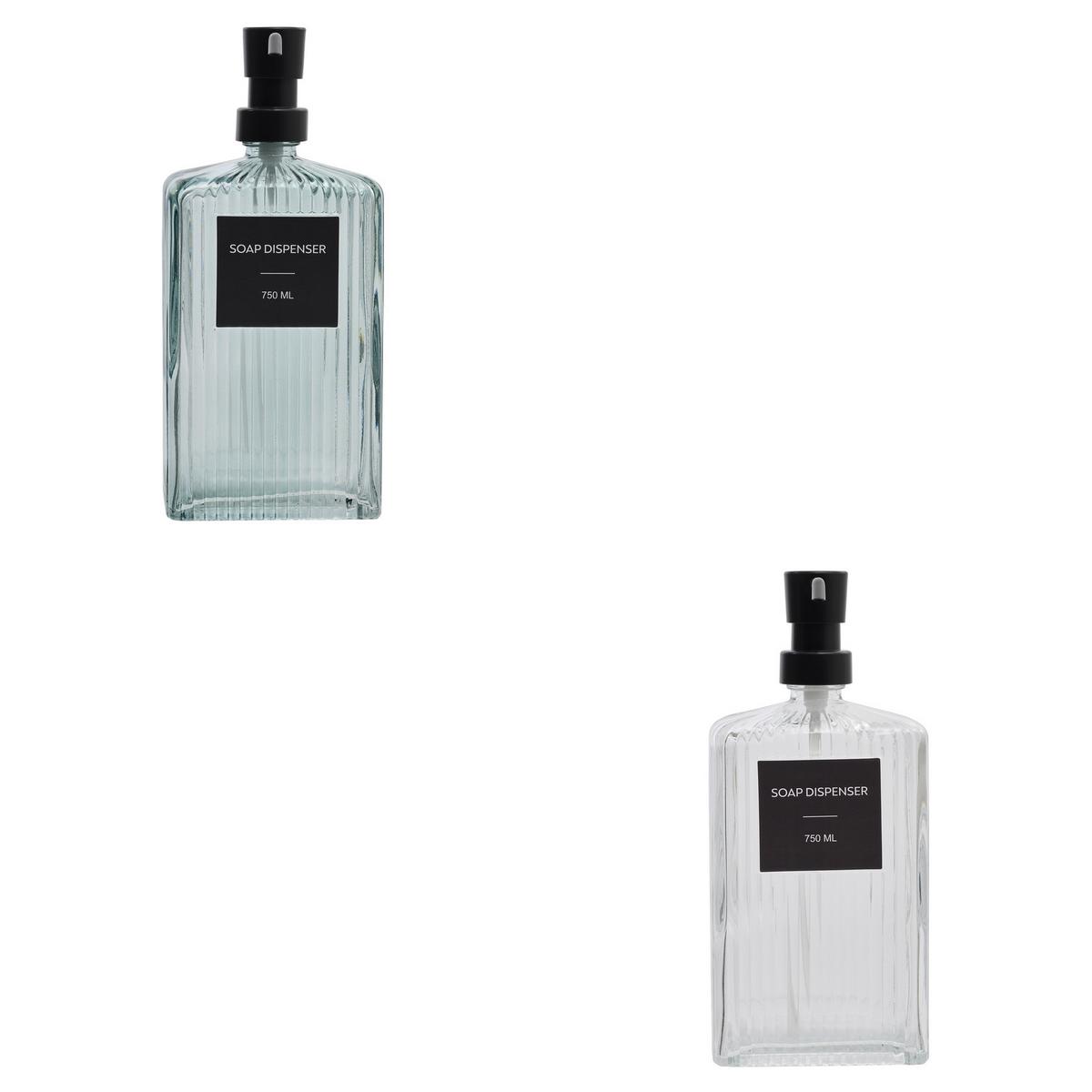 Dozator săpun Sally cca. 750 ml - albastru/transparent, Basics, sticlă (10/7/22,5cm)