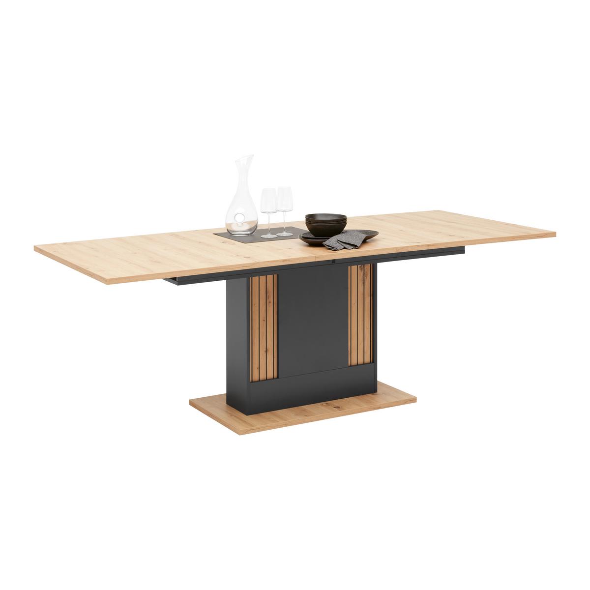 Ausziehtisch Alara Anthrazit/Artisan Eiche - MODERN, Holzwerkstoff (180-220/90/76,3cm) - Mömax