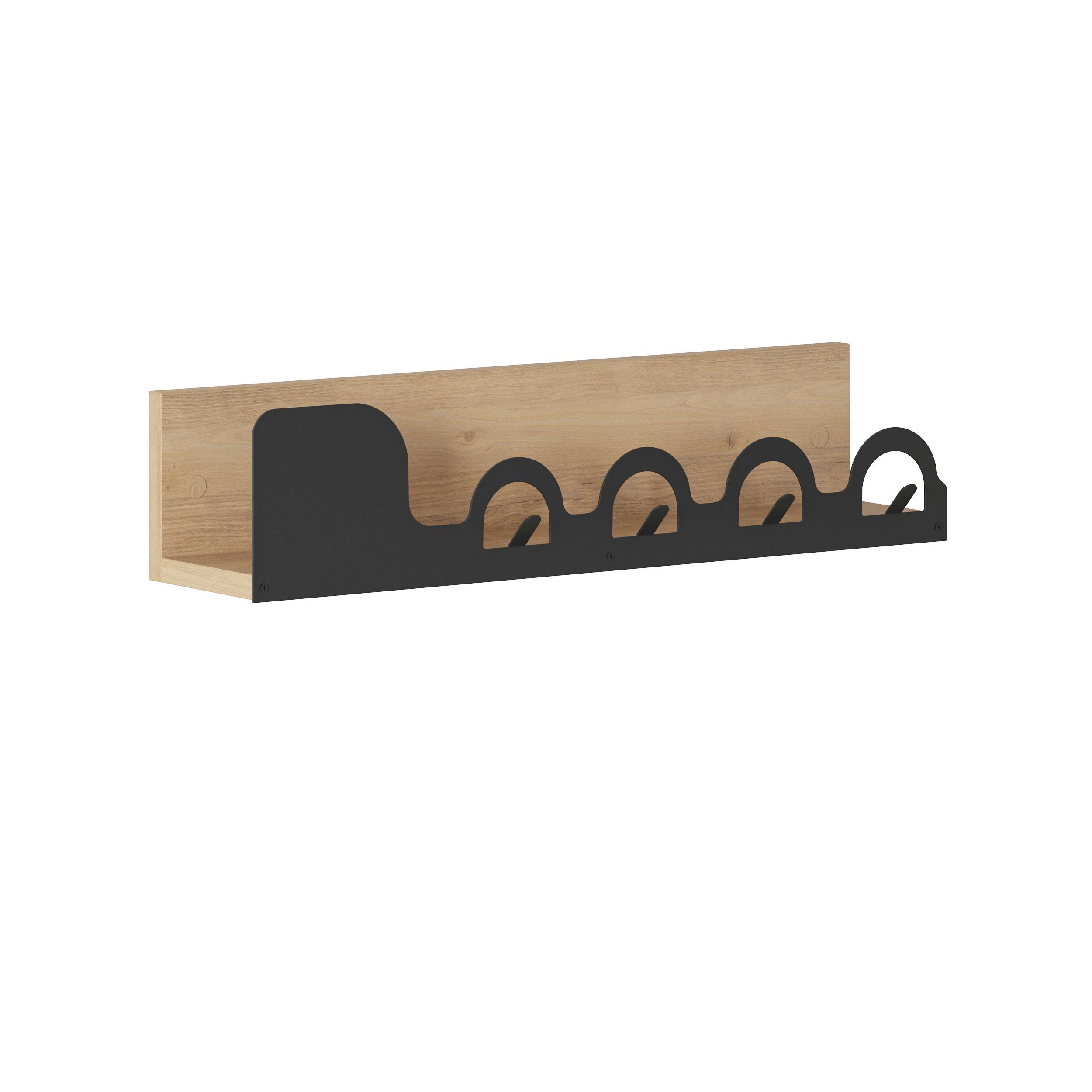 Wandgarderobe Liora ca. 63x14x14 cm Eiche dunkel - Eiche dunkel, Design, Holzwerkstoff/Metall (63/14/14cm) - Livetastic