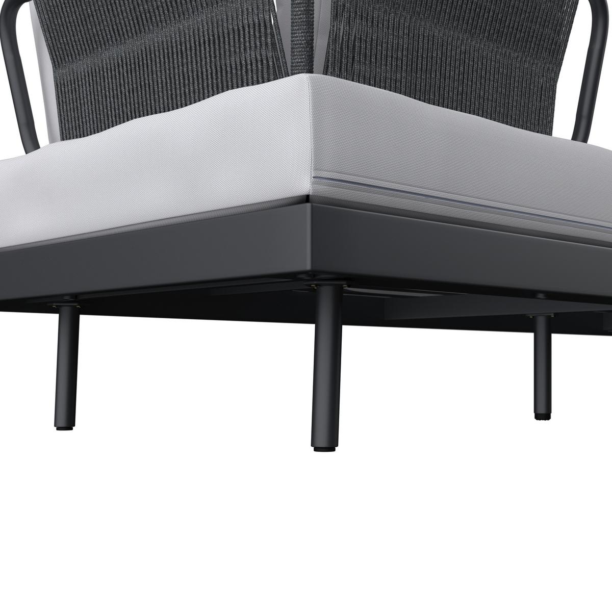 Lounge Garnitura Emma, Svetlo / Temno Siva, 4-Delno - temno siva, Moderno, kovina/les (220/79/87cm) - Bessagi Garden