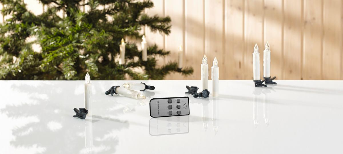 ZESTAW ŚWIEC LED 39700003SW - biały/przezroczysty, Konventionell, tworzywo sztuczne/metal (10,5l) - X-Mas