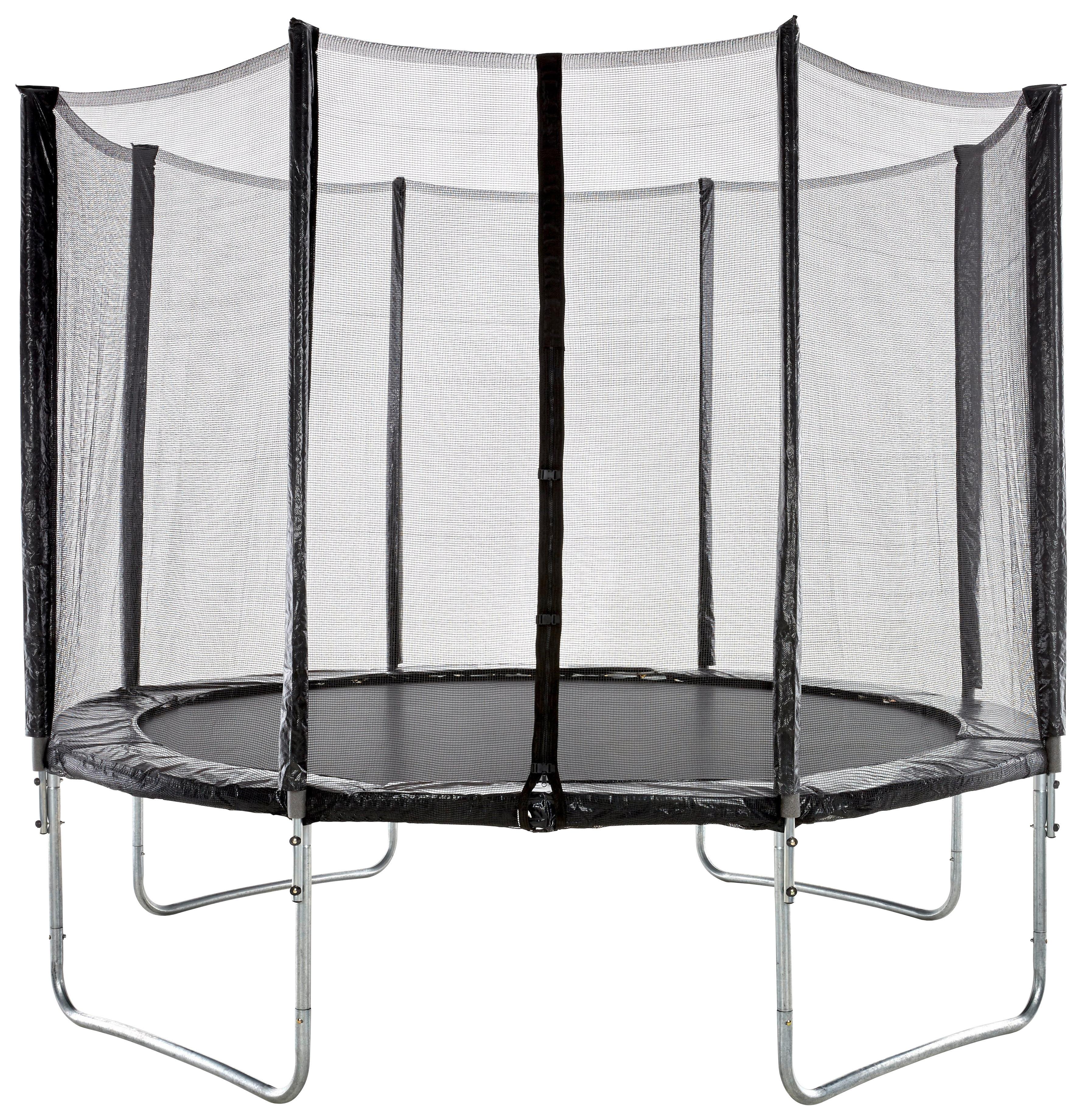Trampolin Sa Sigurnosnom Mrežom - srebrne boje/crna, metal/plastika (305cm) - Based
