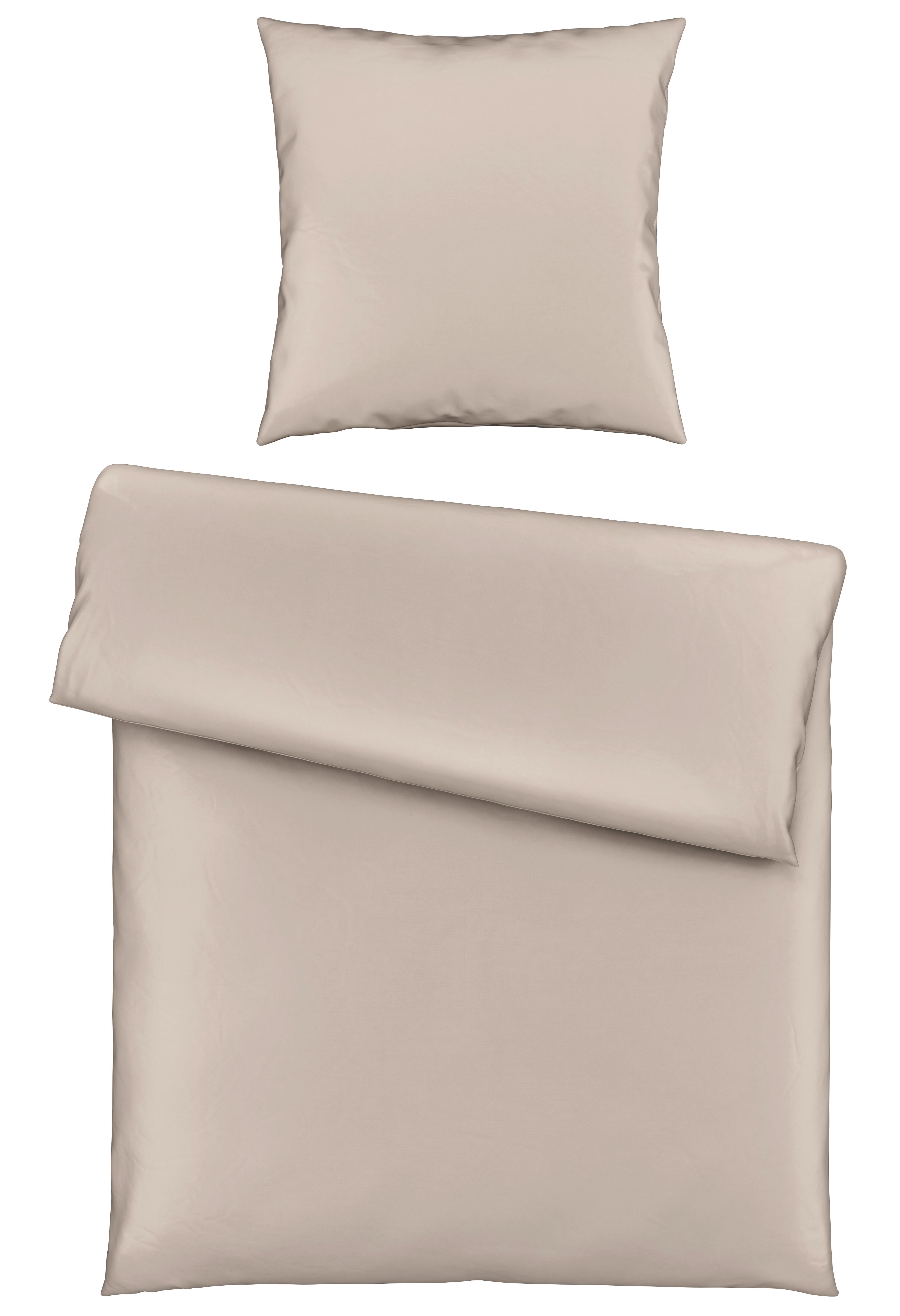 Bettwäsche Bio-Eva in Taupe ca. 135x200cm - Taupe, MODERN, Textil (135/200cm) - ecoTree