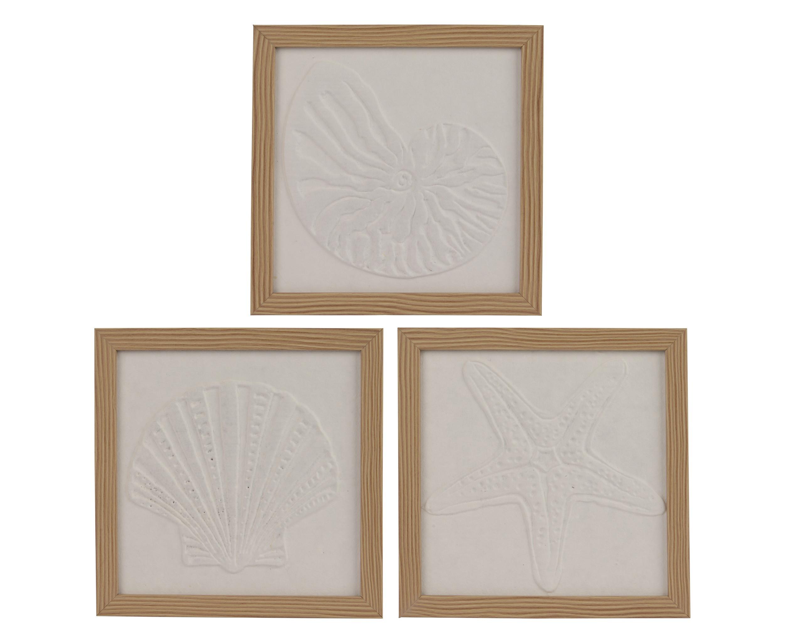 Decorațiune de perete Moreno, cca. 20x20 cm - alb/culoare natur, Basics, plastic (20/1,2/20cm)