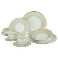 Kombiservice Festive, 10-teilig - Creme, ROMANTIK / LANDHAUS, Keramik (30/30/29cm) - Creatable