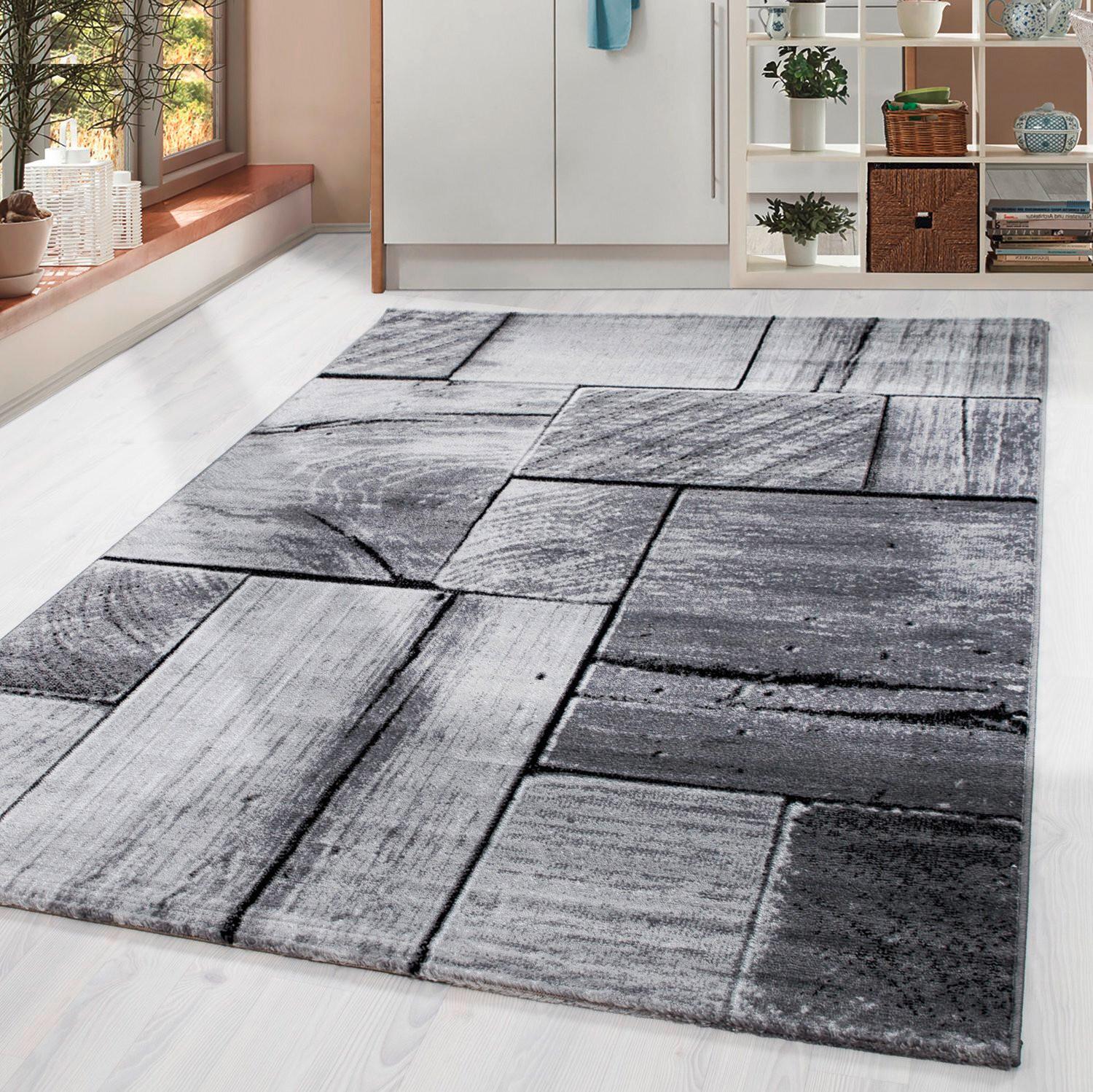 Webteppich Parma Schwarz ca. 160x230cm - Schwarz, KONVENTIONELL, Textil (160/230cm)