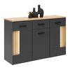 SIDEBOARD ALARA - svart, Modern, metall/trämaterial (128/87/40cm) - Mömax