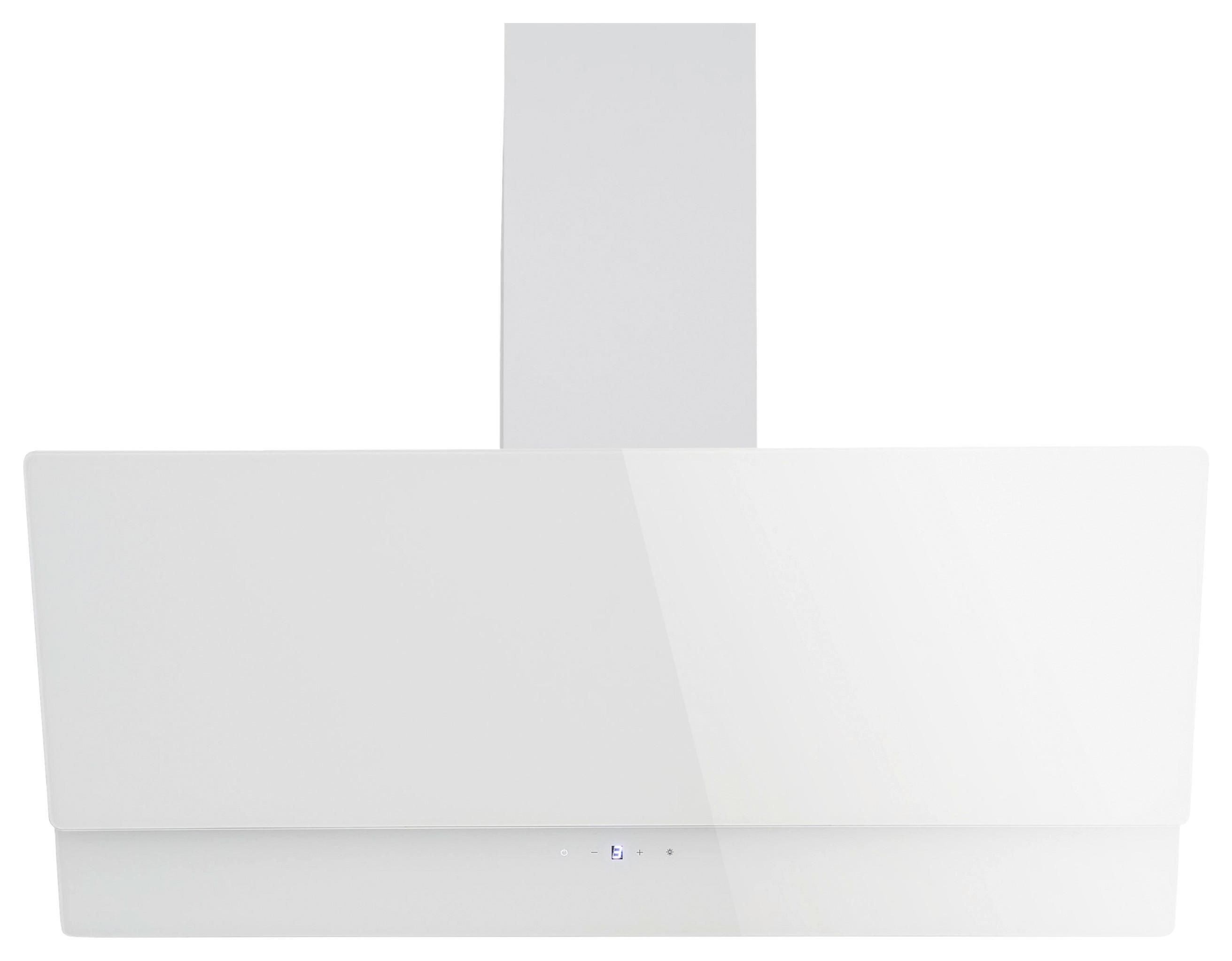 DUNSTABZUGSHAUBE RESPEKTA NIKA 90 CM - Weiß, Trend, Glas/Metall (89,5/34,5-109,5/38,5cm) - Respekta