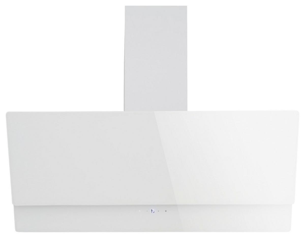 DUNSTABZUGSHAUBE RESPEKTA NIKA 90 CM - Weiß, Trend, Glas/Metall (89,5/34,5-109,5/38,5cm) - Respekta