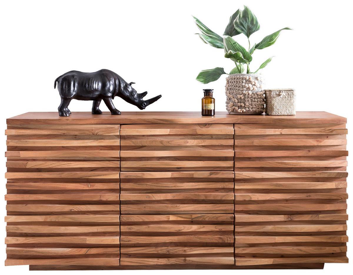 Komoda Boha, Pravi Les - barve akacije, Design, les (160/75/43cm) - MID.YOU