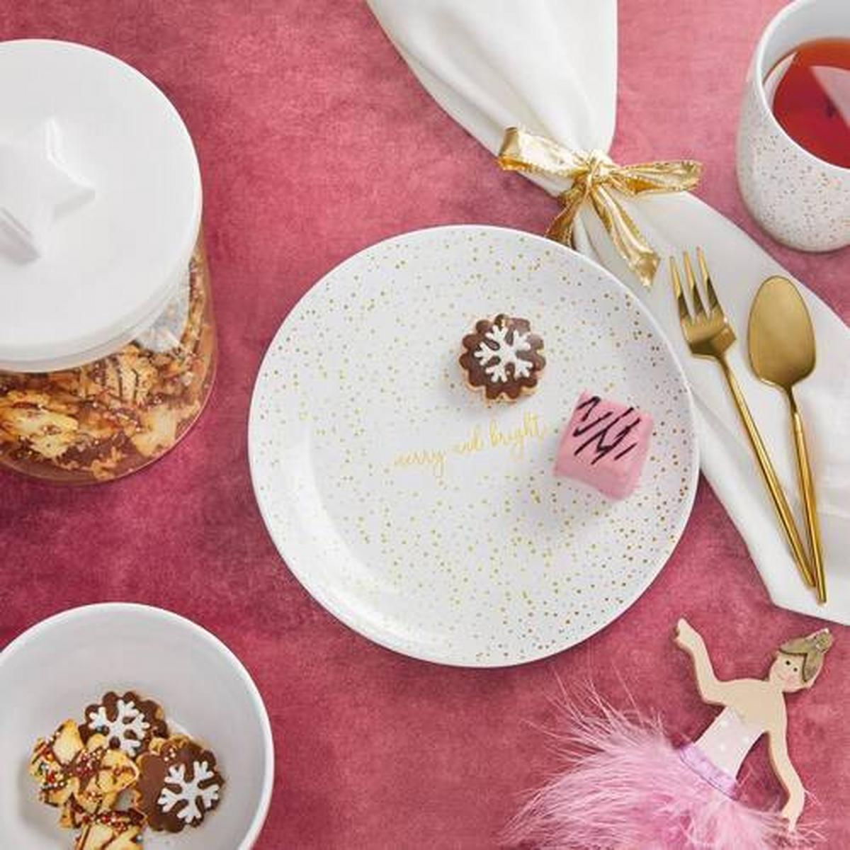 Frühstücksservice Winter Miracle, 6-teilig - Weiss/Goldfarben, Basics, Keramik (16cm) - Modern Living