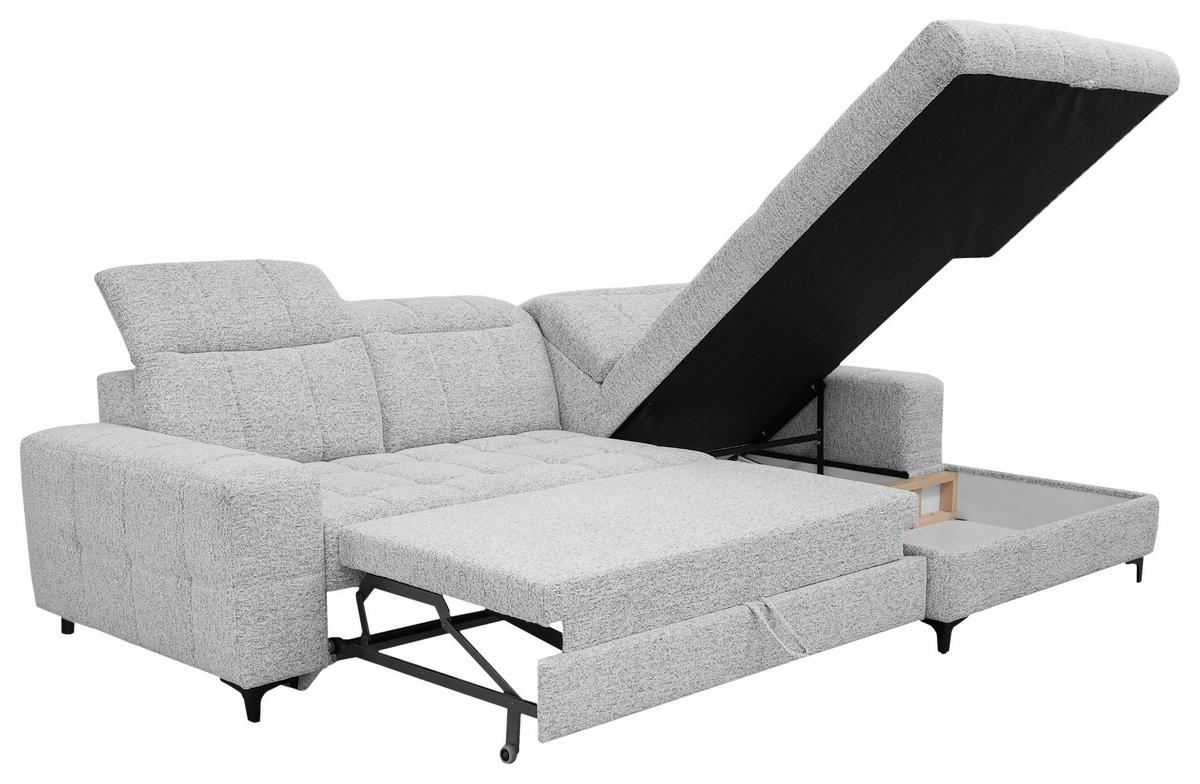 Kutna Garnitura Santorini - siva/crna, Moderno, tekstil (291/87/193cm) - Premium Living