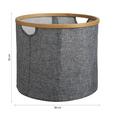 Aufbewahrungsbox in Grau 'Bamboo' Ø ca. 38cm/H 32 cm - Grau, MODERN, Holz/Textil (38/32cm) - Bessagi Home Aufbewahrungsbox in Grau 'Bamboo' Ø ca. 38cm/H 32 cm - Grau, MODERN, Holz/Textil (38/32cm) - Bessagi Home