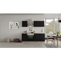 Kuhinjski Blok Capri, Črna, Hrast - črna/barve hrasta, Moderno, kovina/leseni material (210cm) - FlexWell