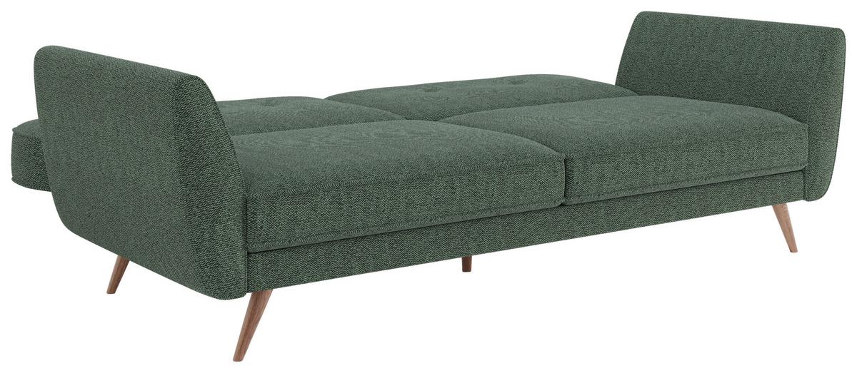 Schlafsofa "Kopenhagen", grün - Dunkelgrün/Grün, MODERN, Holz/Textil (222/87,5/83cm) - MID.YOU