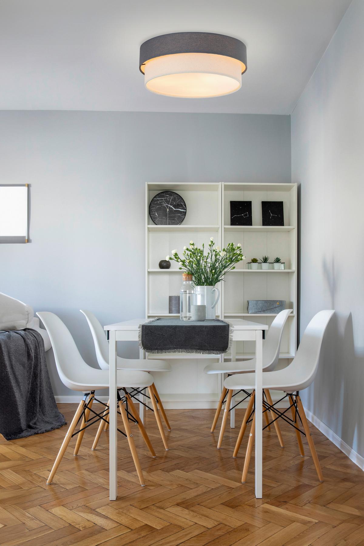 LAMPA SUFITOWA GINA - antracytowy/kolor naturalny, Design, tworzywo sztuczne/metal (37/14cm) - Novel