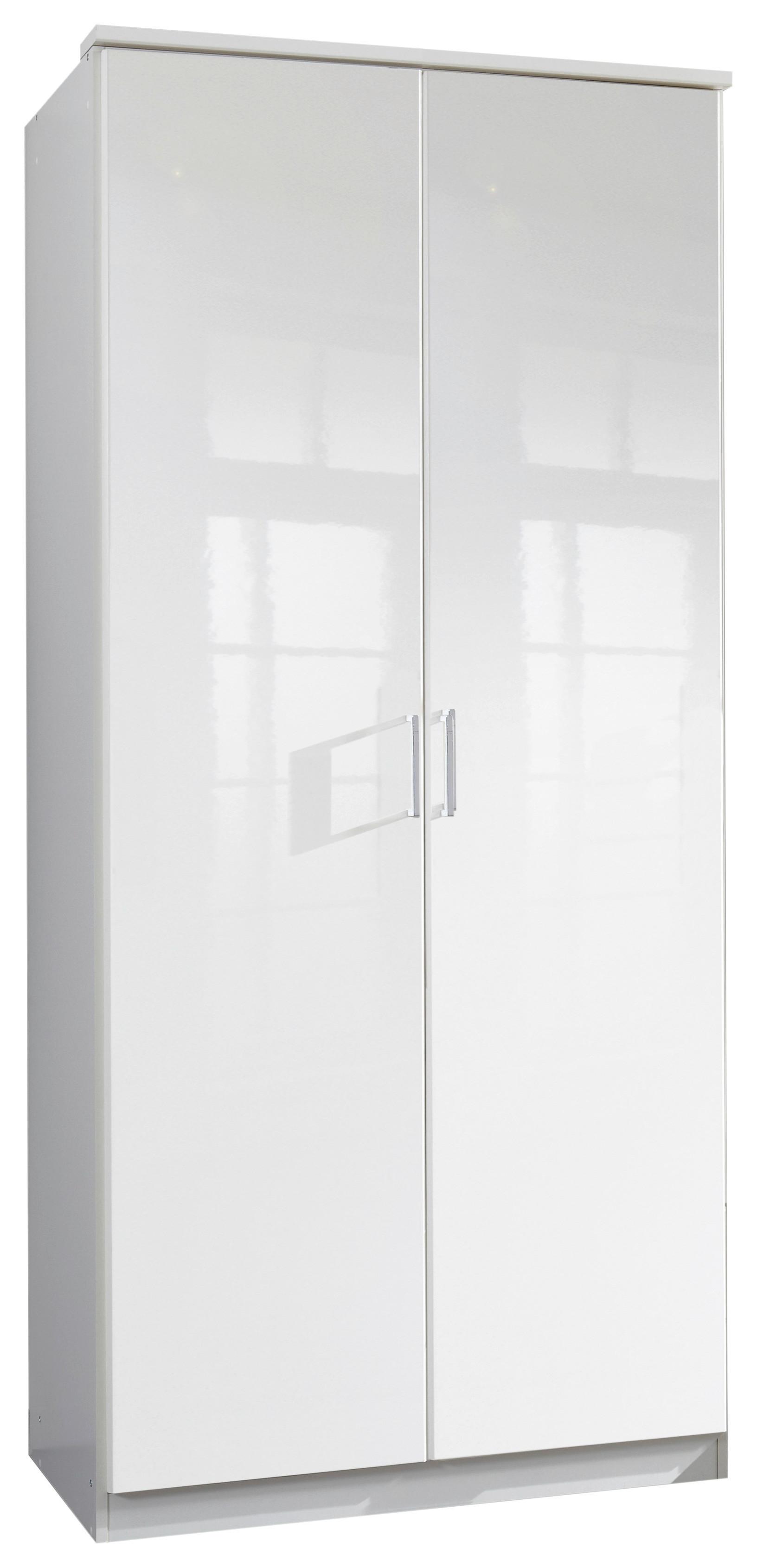 Ormar S Klasičnim Vratima Clack - bijela/bijela visoki sjaj, Basics, drvni materijal (91/199/58cm) - Modern Living