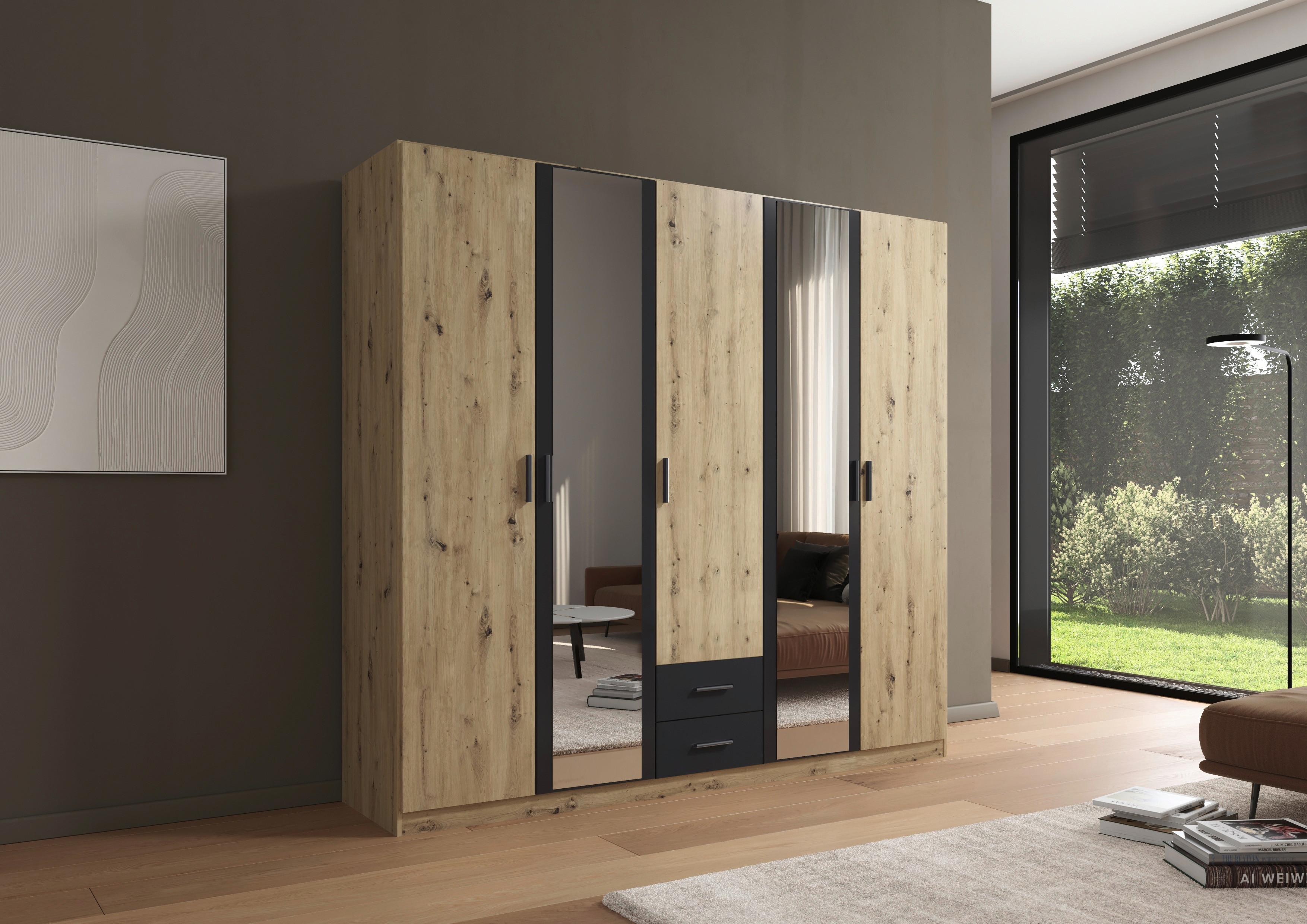 DULAP USI ROTATIVE DESPINA - culoare lemn stejar/stejar Artisan, Konventionell, material pe bază de lemn (226/210/54cm) - Modern Living