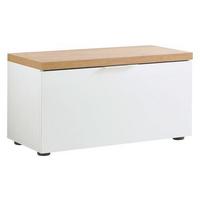 SIEDZISKO DO PRZEDPOKOJU IDEA - kolor dębowy/biały, Design, materiał drewnopochodny/tworzywo sztuczne (80/42/38cm) - Xora