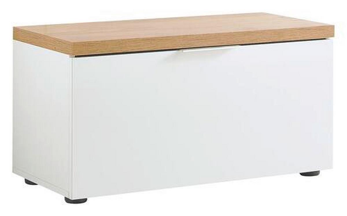 SIEDZISKO DO PRZEDPOKOJU IDEA - kolor dębowy/biały, Design, materiał drewnopochodny/tworzywo sztuczne (80/42/38cm) - Xora