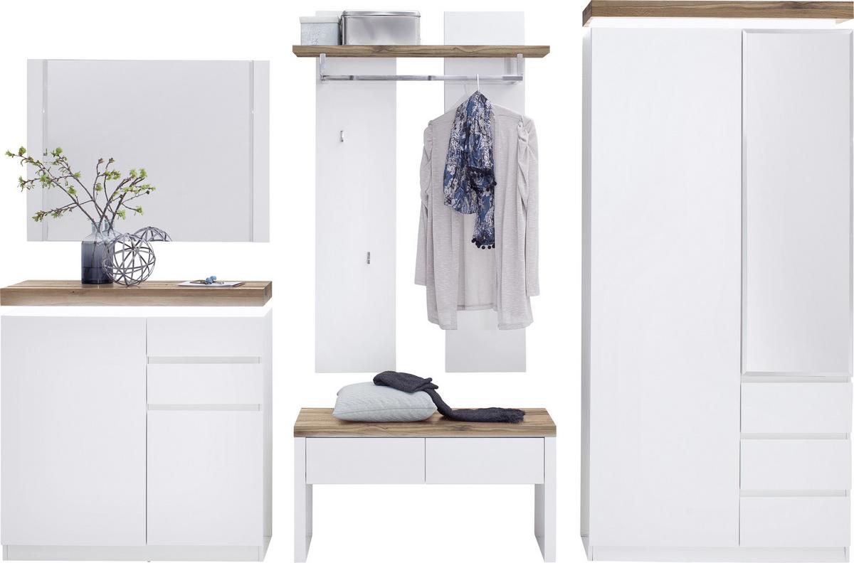 LUSTRO ŚCIENNE ROMINA - biały, Design, materiał drewnopochodny/szkło (90/68/2cm)