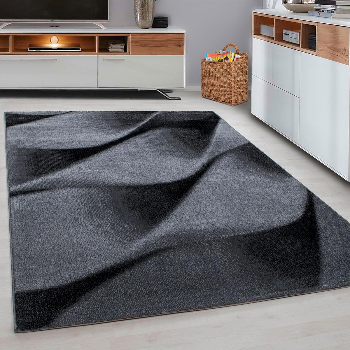 Webteppich Parma Schwarz ca. 200x290cm - Schwarz, KONVENTIONELL, Textil (200/290cm) - Novel