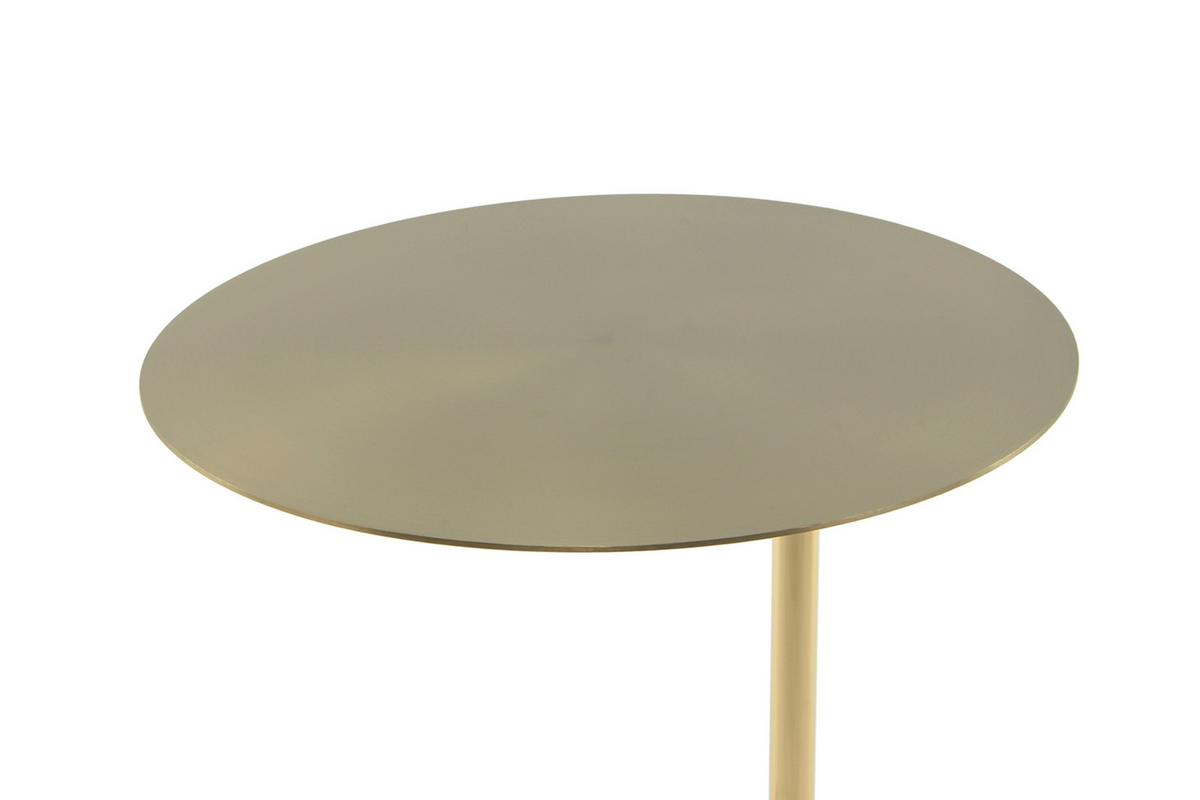 Beistelltisch Rocio 400 Weiss - Design, Stein/Metall (40/40/54cm) - Kayoom