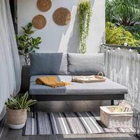 Loungesofa Emil 2 Grau/Schwarz - Hellgrau/Schwarz, MODERN, Holz/Metall (132/70,7/128cm)