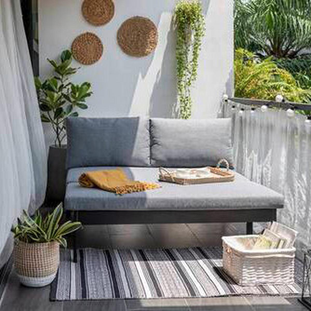 Loungesofa Emil 2 Grau/Schwarz - Hellgrau/Schwarz, MODERN, Holz/Metall (132/70,7/128cm)