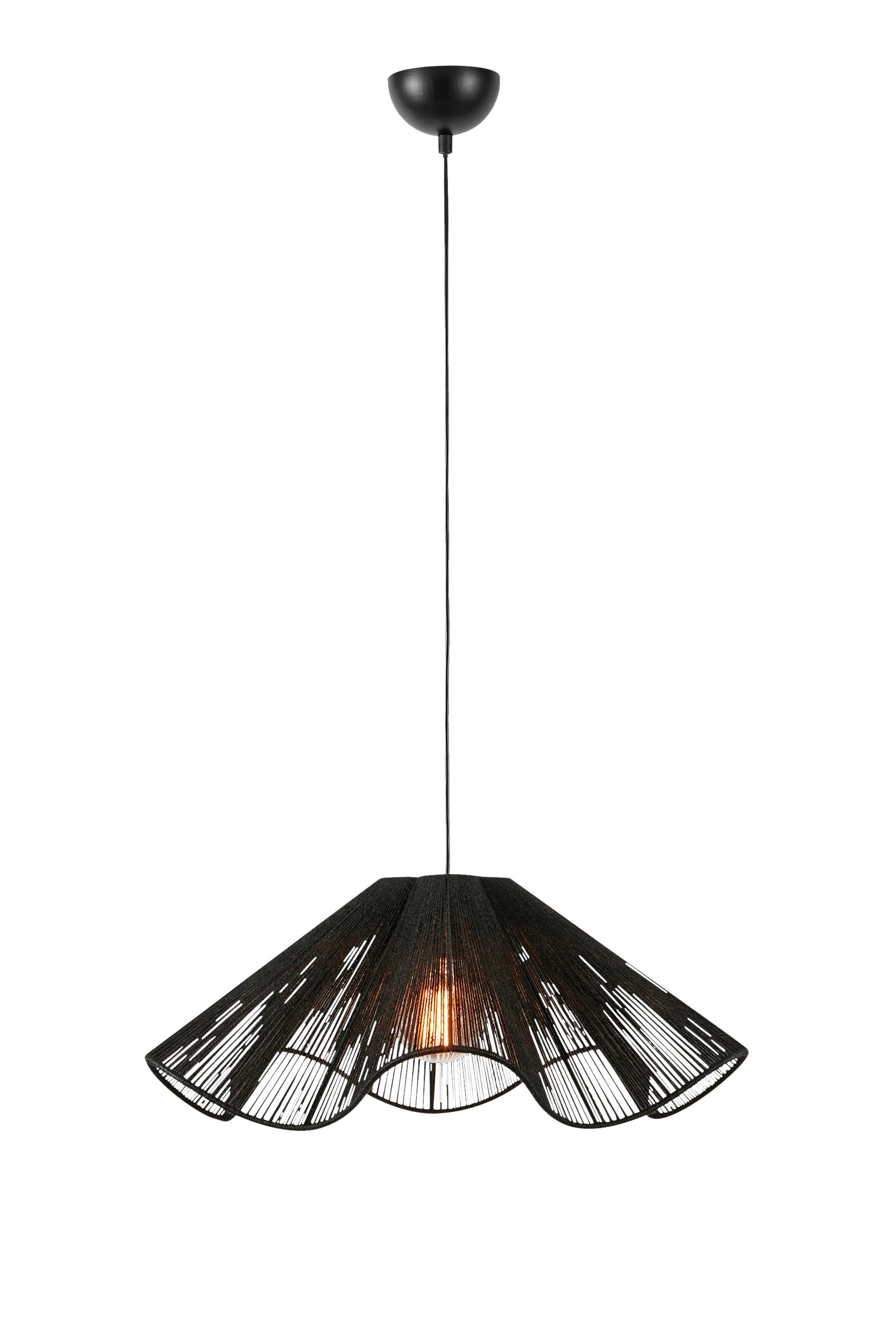 Hängeleuchte Nami max. 40 Watt - Schwarz, Basics, Naturmaterialien/Metall (60/60/24cm) - Markslöjd