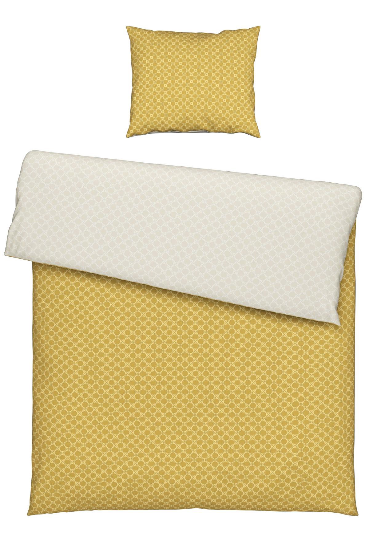 Bettwäsche Mici-Wende ca. 160x210cm - Gelb/Naturfarben, Konventionell, Textil (160/210cm) - Modern Living