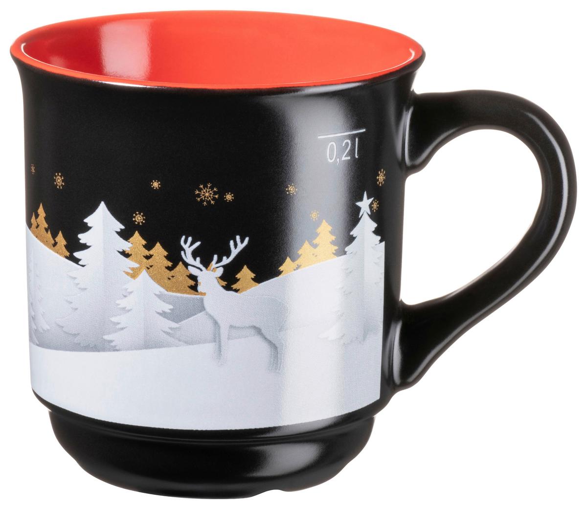 BECHERSET GLÜHWEINBECHERSET - Rot/Schwarz, Trend, Keramik (250ml) - Mäser