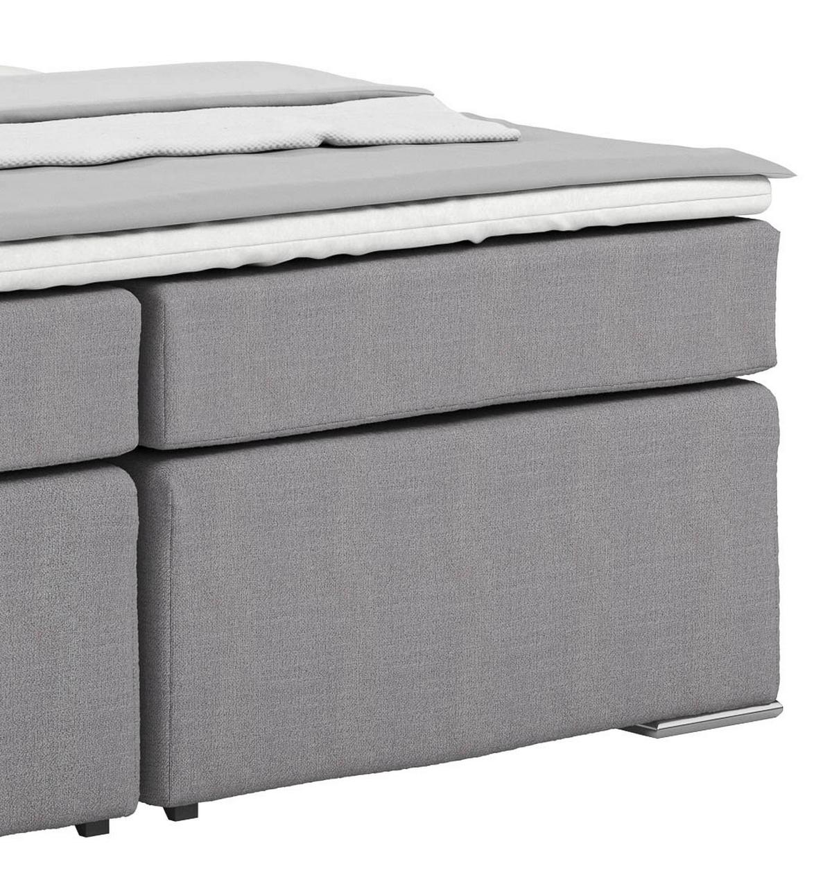 Boxspring Krevet Nero - boje kroma/sivo-bež, Konvencionalno, tekstil/metal (180/200cm) - Best Price