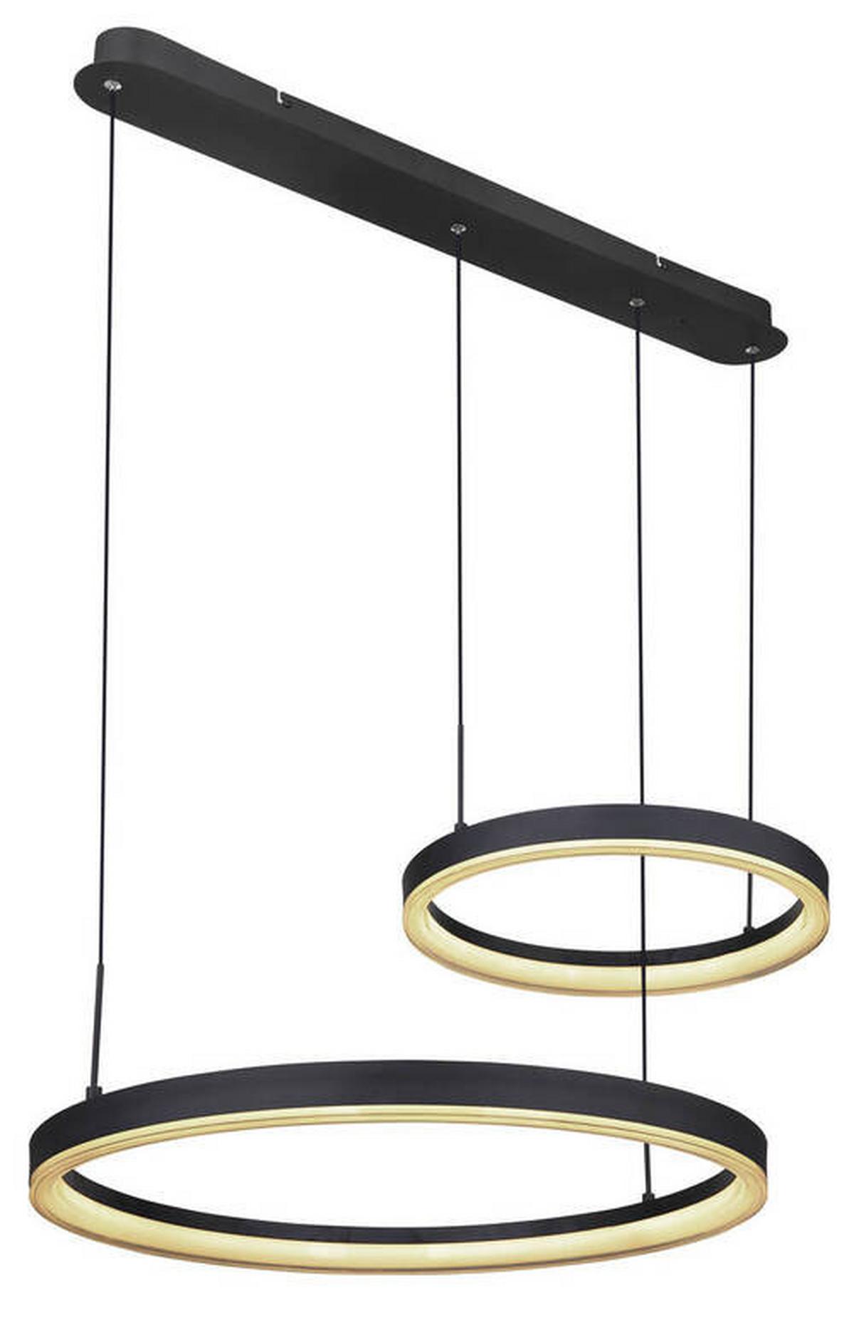 Viseča Led-svetilka Augusto, S Sijalko - zlate barve/črna, Design, kovina/umetna masa (82,5/60/150cm) - Globo