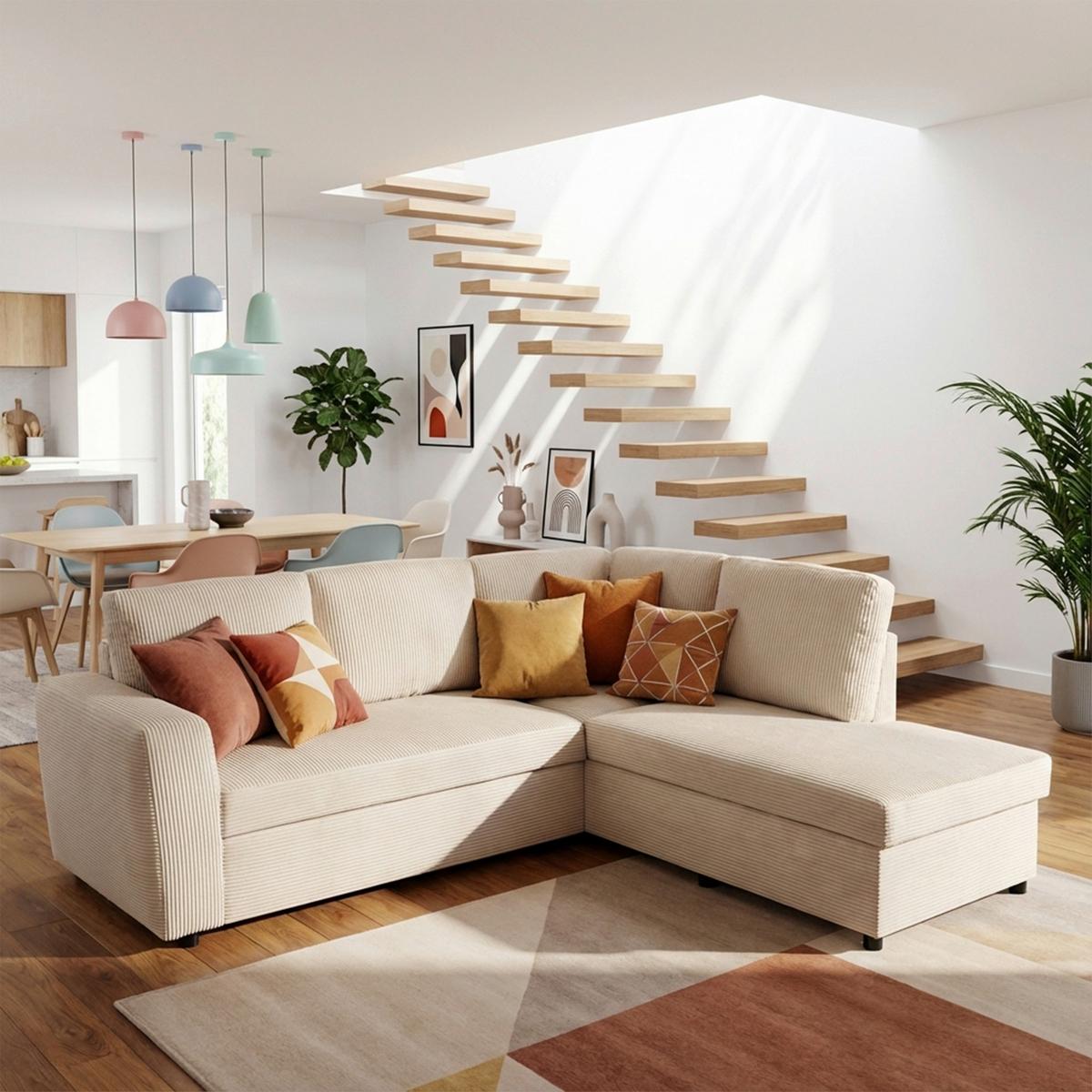 Coltar TOULOUSE - sidefiu, Trend, lemn/metal (224/206cm)