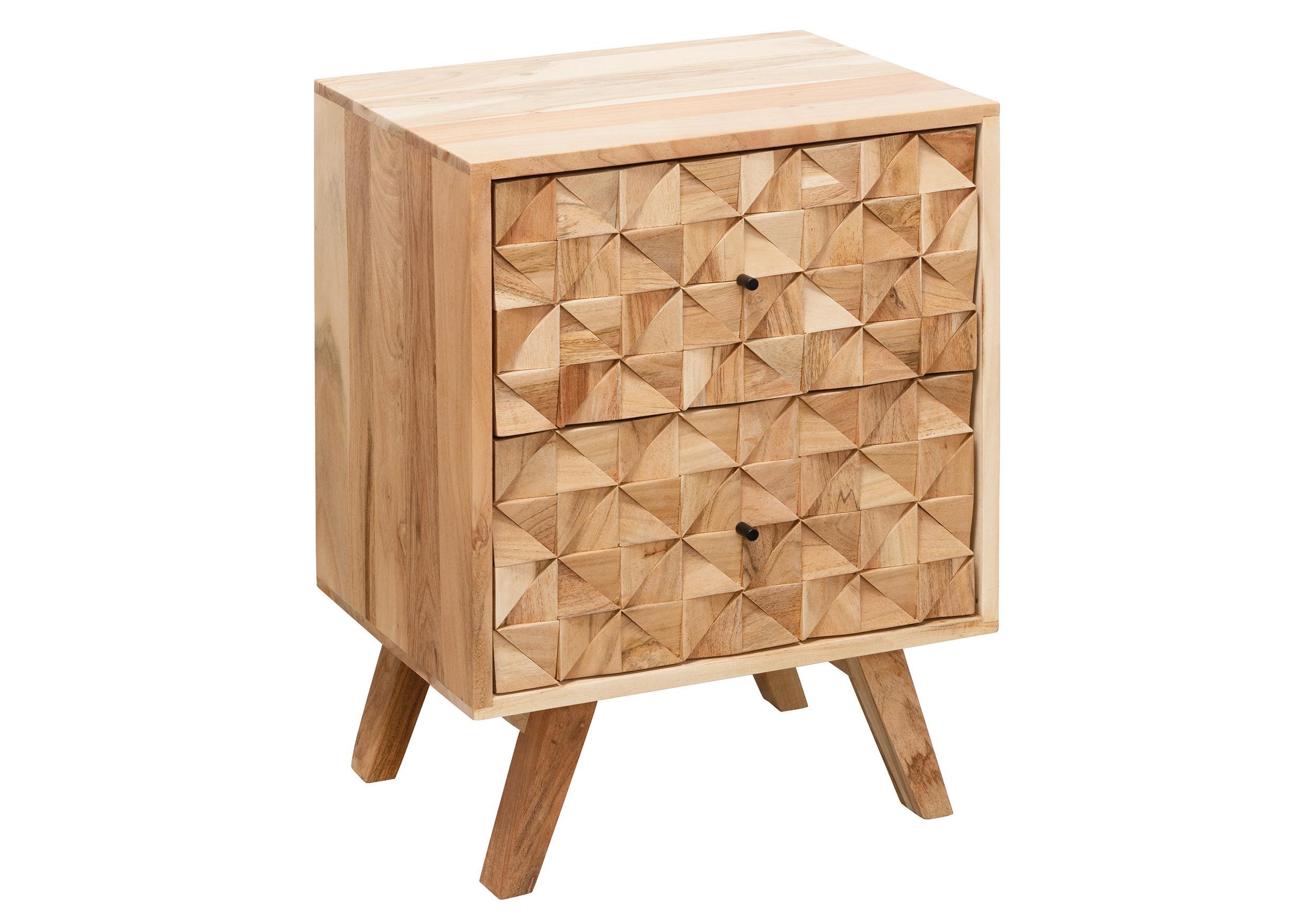 Nočna Omarica Rewa - črna/barve akacije, Trendi, kovina/les (44/61/35cm) - MID.YOU