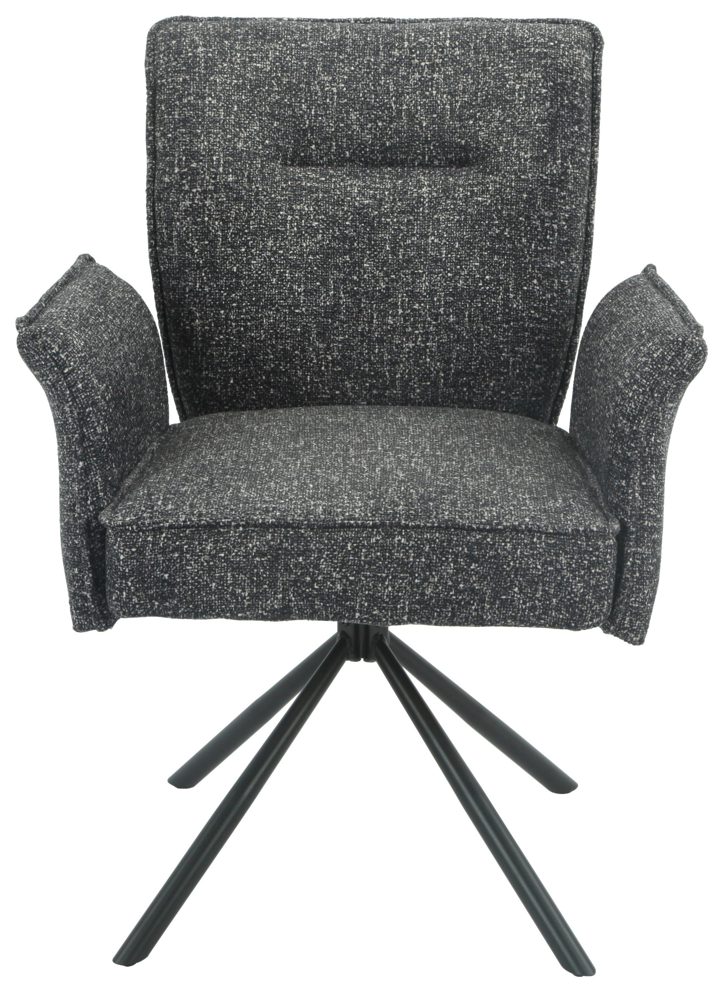 Armlehnstuhl Ellen Giga S Anthrazit - Anthrazit/Schwarz, Modern, Textil/Metall (65.5/90/60cm) - Premium Living