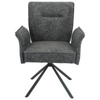 Armlehnstuhl Ellen Giga S Anthrazit - Anthrazit/Schwarz, Modern, Textil/Metall (65.5/90/60cm) - Premium Living