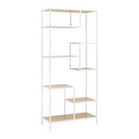 Regal Fiona Kieferfarben/ Weiß MDF - Weiß/Kieferfarben, MODERN, Holzwerkstoff/Metall (80/180/35cm) - Bessagi Home