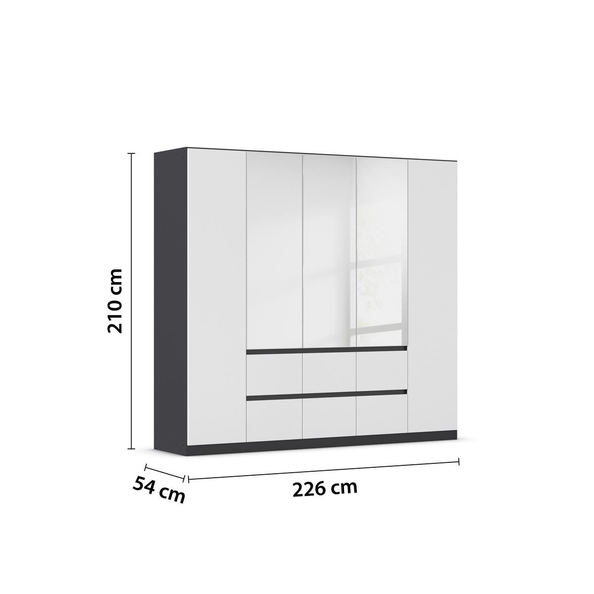 DULAP  USI ROTATIVE MAINZ - argintiu/alb, Basics, material pe bază de lemn (226/210/54cm) - Modern Living