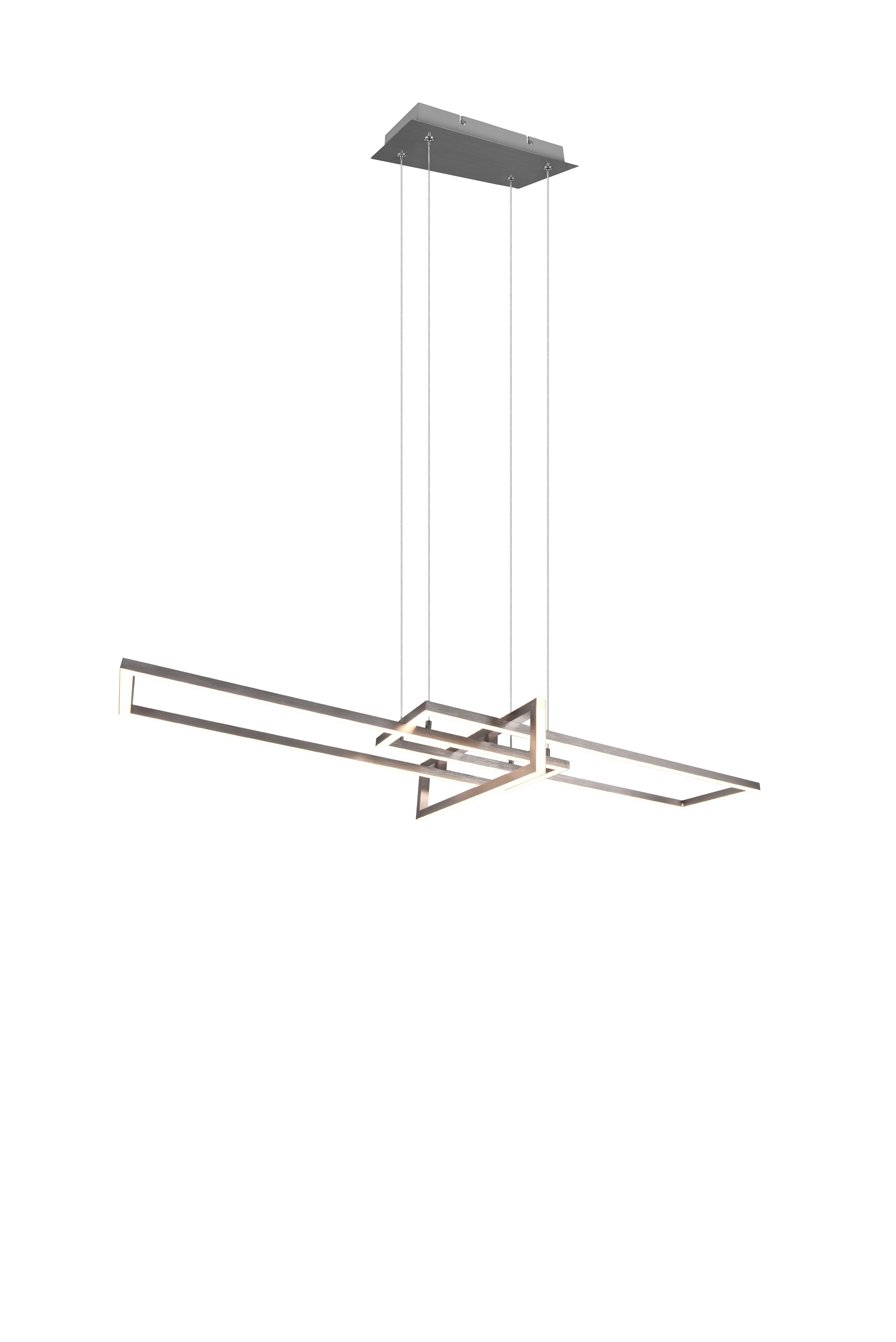 LED-Hängeleuchte Salinas in Nickelfarben max. 34 Watt - Nickelfarben, Design, Metall (110/40/150cm) - Trio Leuchten