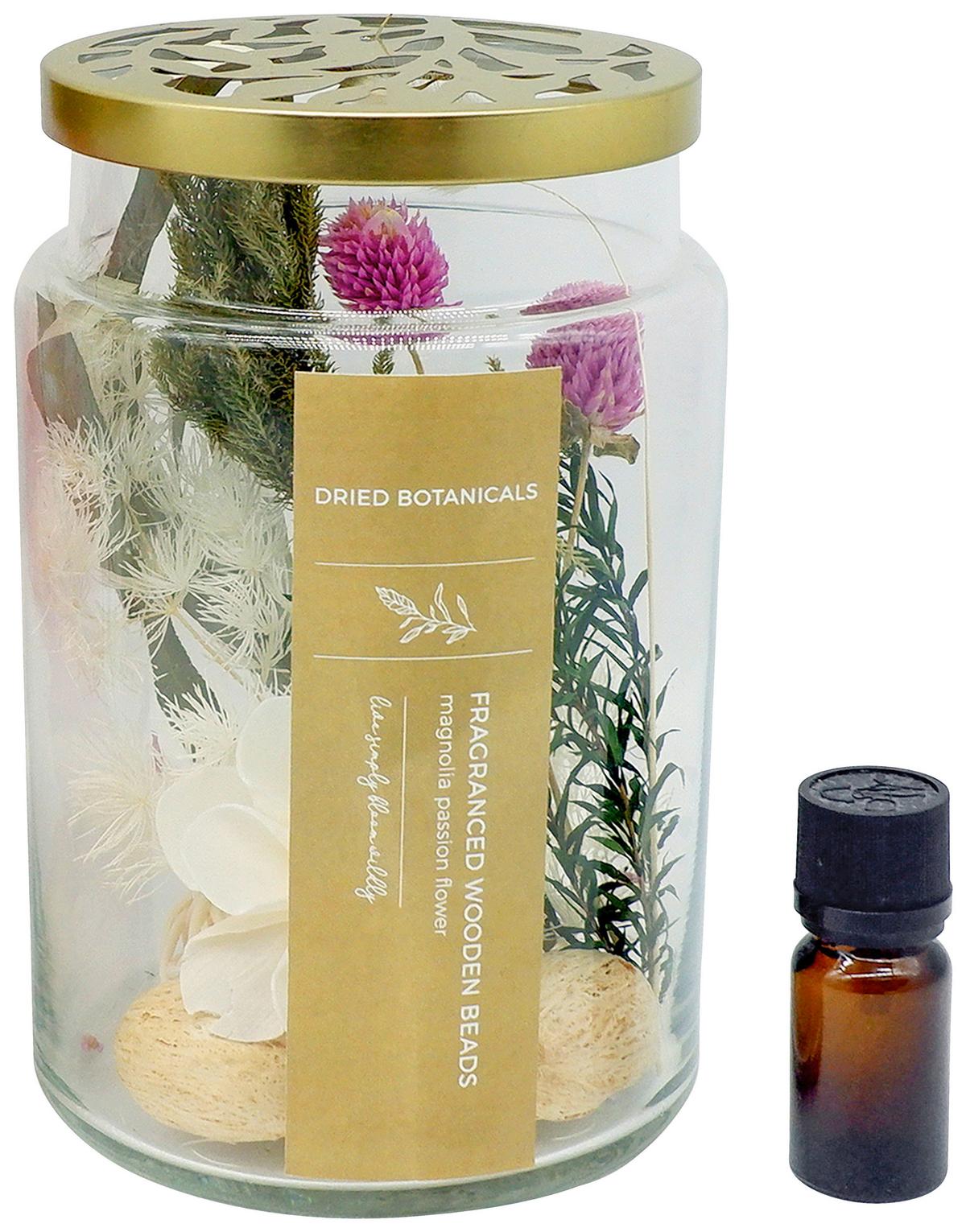 Potpourri Üvegben Fiore - pink/rózsaszín, Romantik / Landhaus, Üveg/természetes anyagok (11,3/17,5cm) - Modern Living