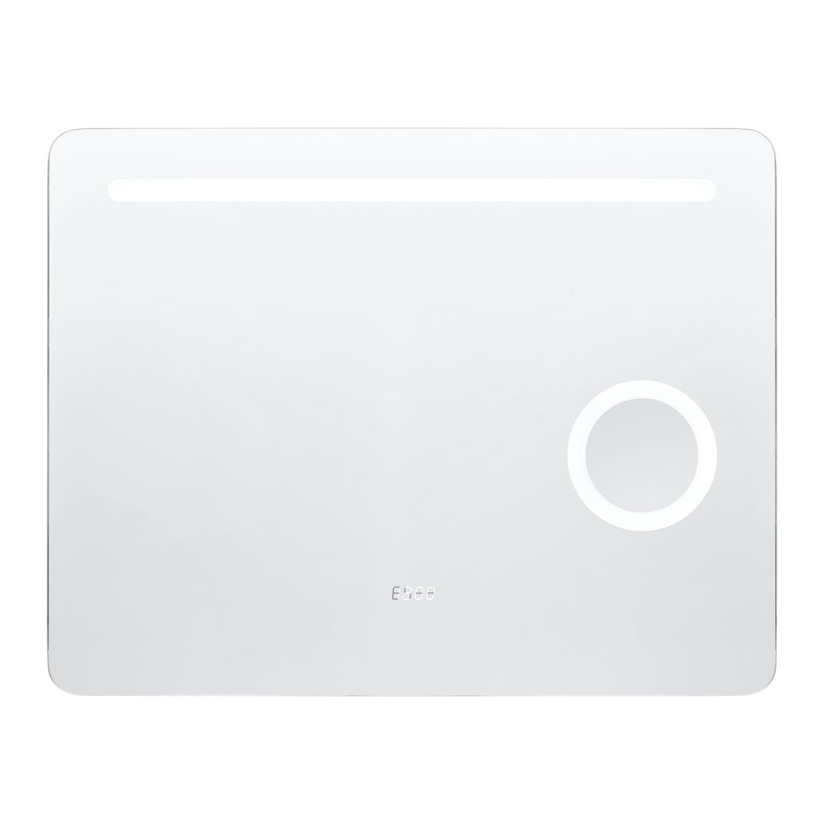 Wandspiegel Silberfarben inkl. LED 'Mirror' - Silberfarben/Grau, Basics, Glas/Holzwerkstoff (80/62/10cm)