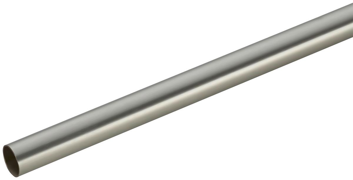 Vorhangstange Combi aus Stahl ca. 200cm - Edelstahlfarben, Metall (200cm) - Modern Living