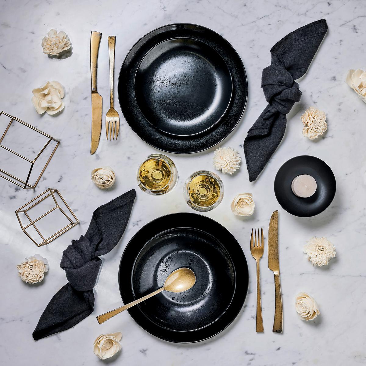 Jedilni Servis Diana, 12-Delni - črna, Basics, steklo - Creatable