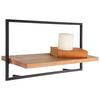 VÄGGHYLLPLAN ALIA -SB- - svart/akaciefärgad, Modern, metall/trä (65/35/25cm) - Mömax
